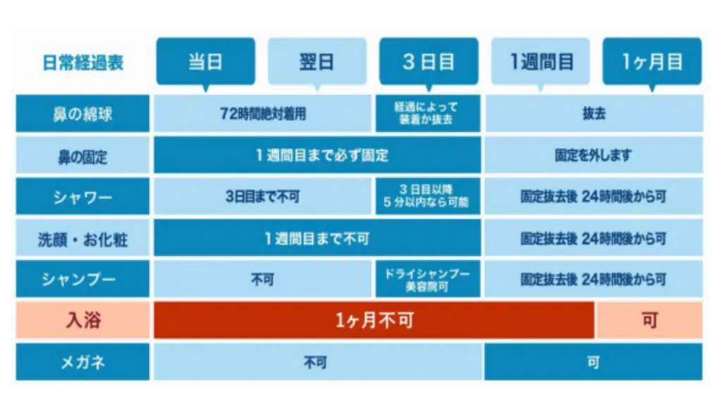 鼻中隔延長　ダウンタイム　岡山